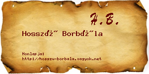 Hosszú Borbála névjegykártya